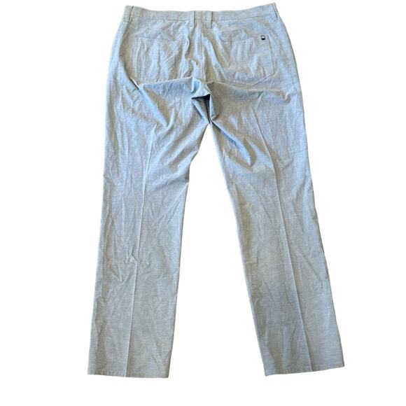Travis Mathew Men's Open To Close Tech Chino Pant Gray Stripes Size 36 - Picture 2 of 7